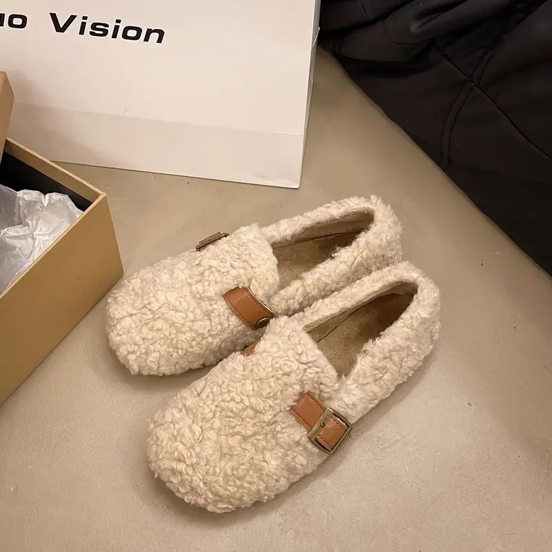 Shearling Buckle Loafers