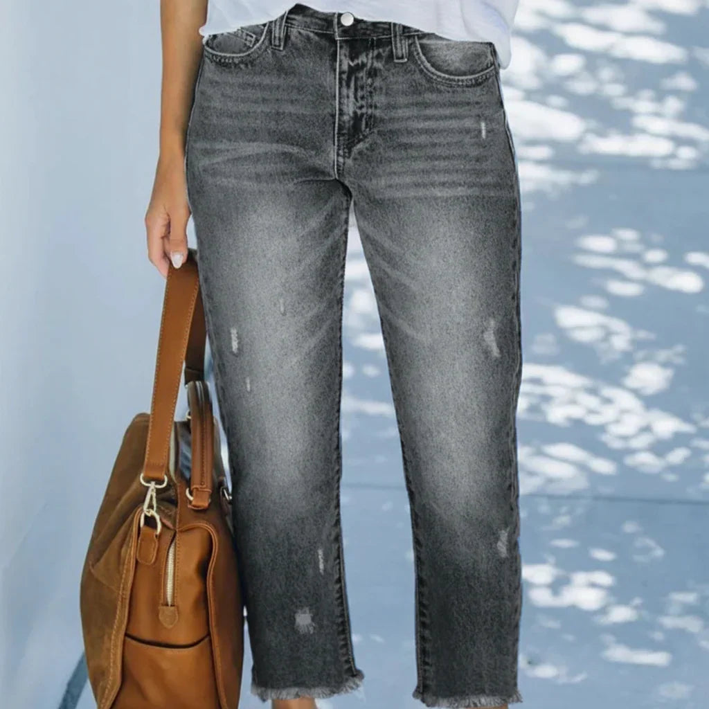 Cropped Straight-Leg Jeans