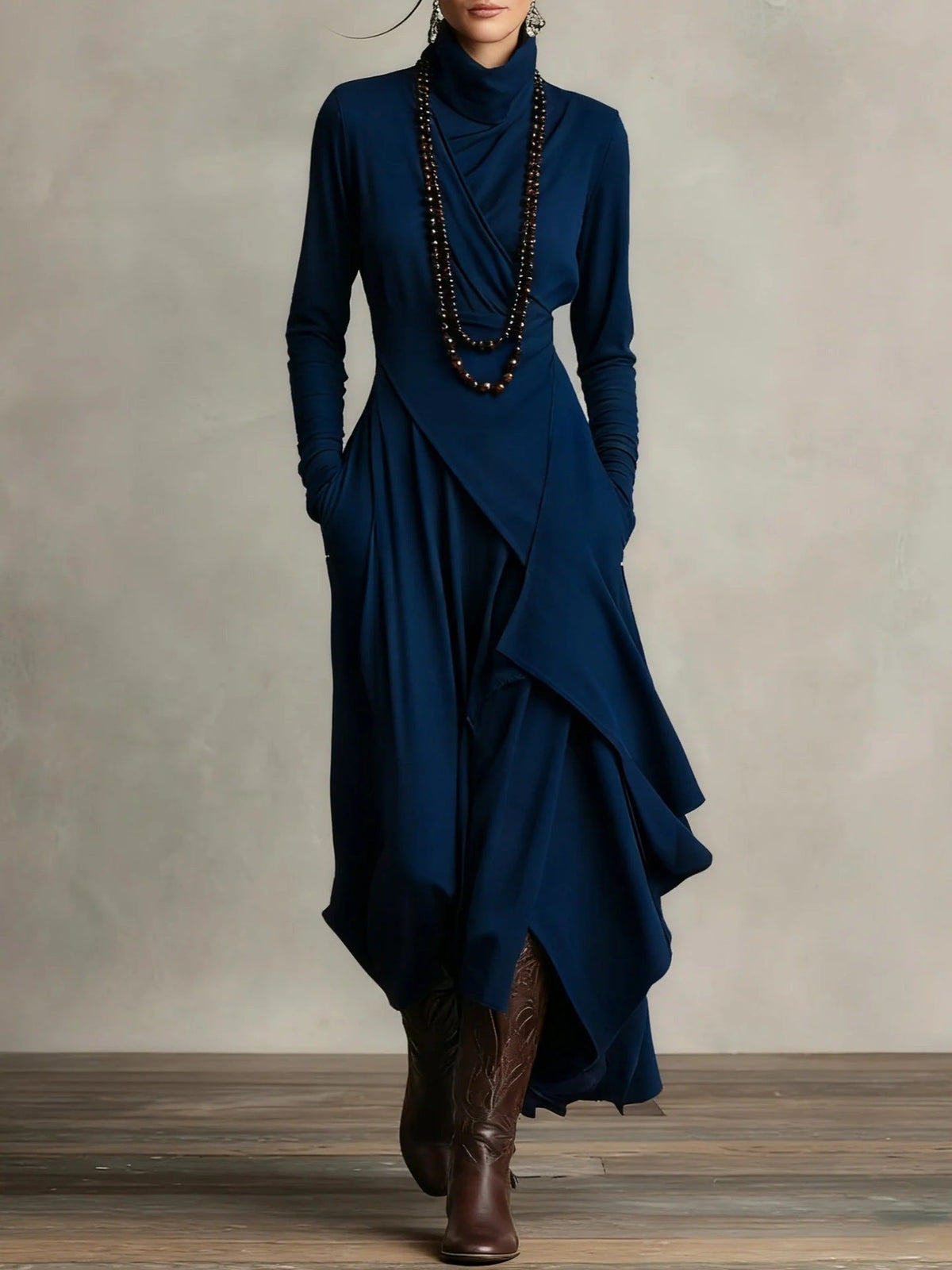 Marsha | Turtleneck Knit Maxi Dress