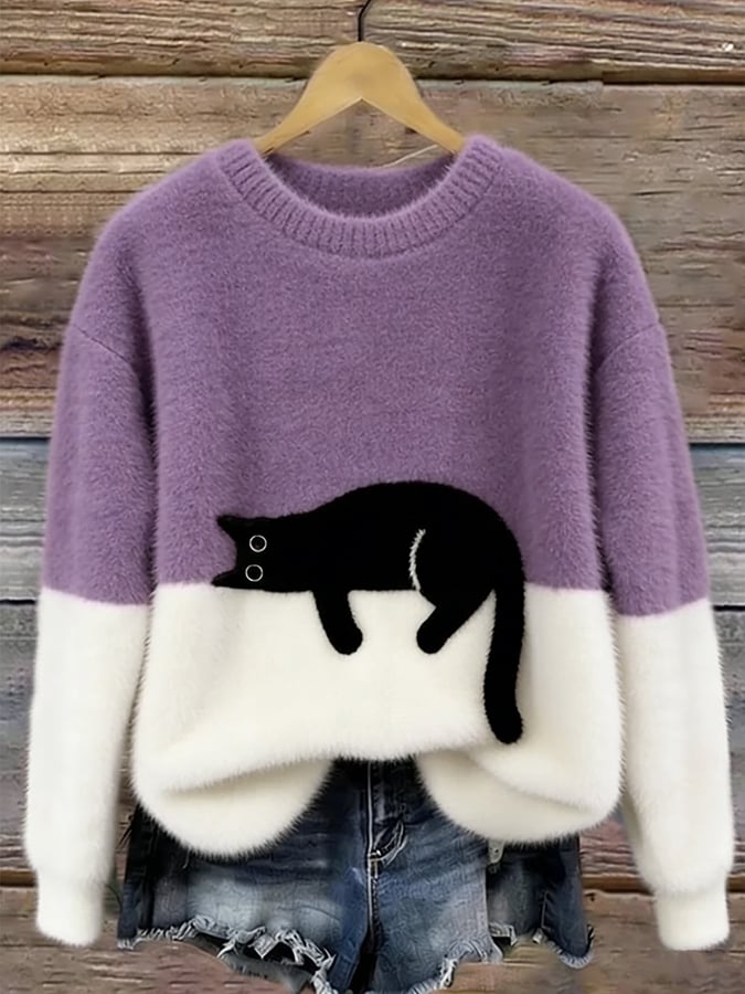 Opal | Cat-Print Sweater